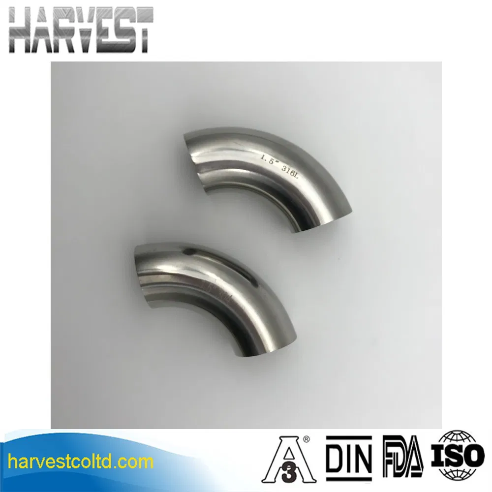 Customized Stainless Steel Pipe Fittings 90 Degree Elbow for Beverage Industry