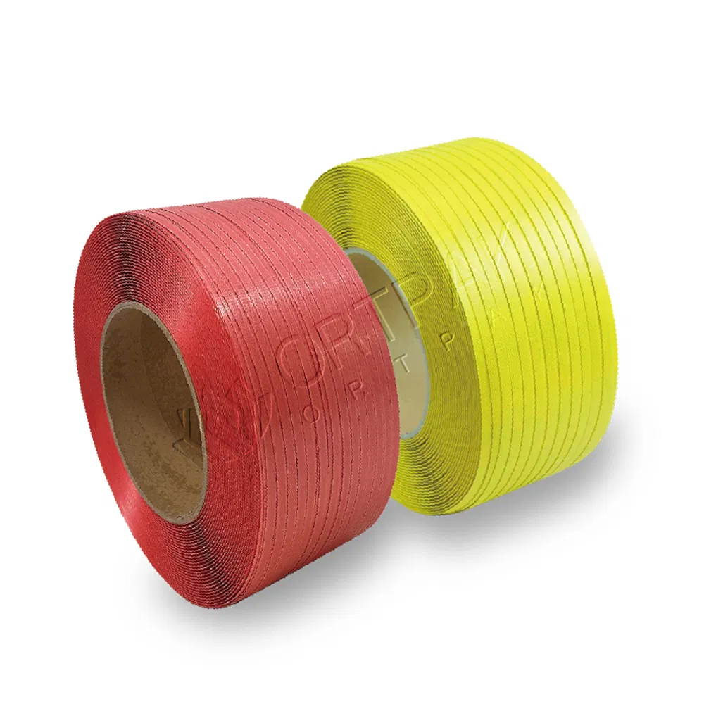 5-19mm Giallo Bianco Nero Verde PP Polipropilene Reggia in Plastica per Imballaggio Cartoni