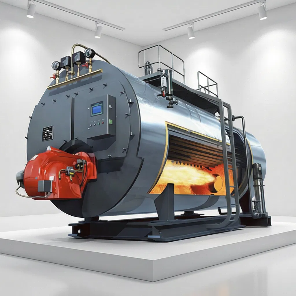 Caldaia Industriale WNS 1-20 Tonnellate a Olio/Gas a Tubi di Fumo Orizzontale a Vapore a Bassa Emissione di Azoto Tipo Condensante
