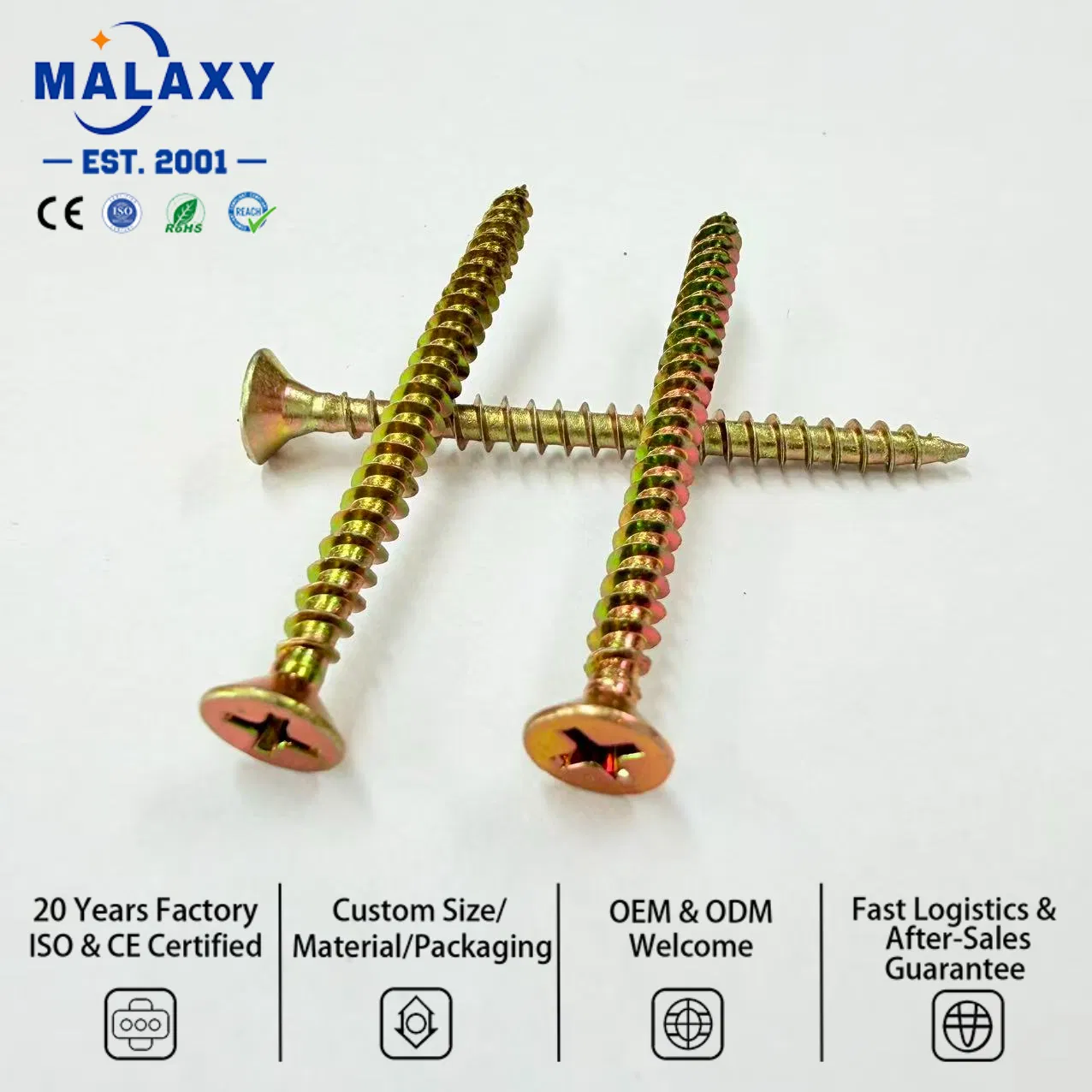 Zinc Plated Countersunk Phillips Chipboard Screw for MDF