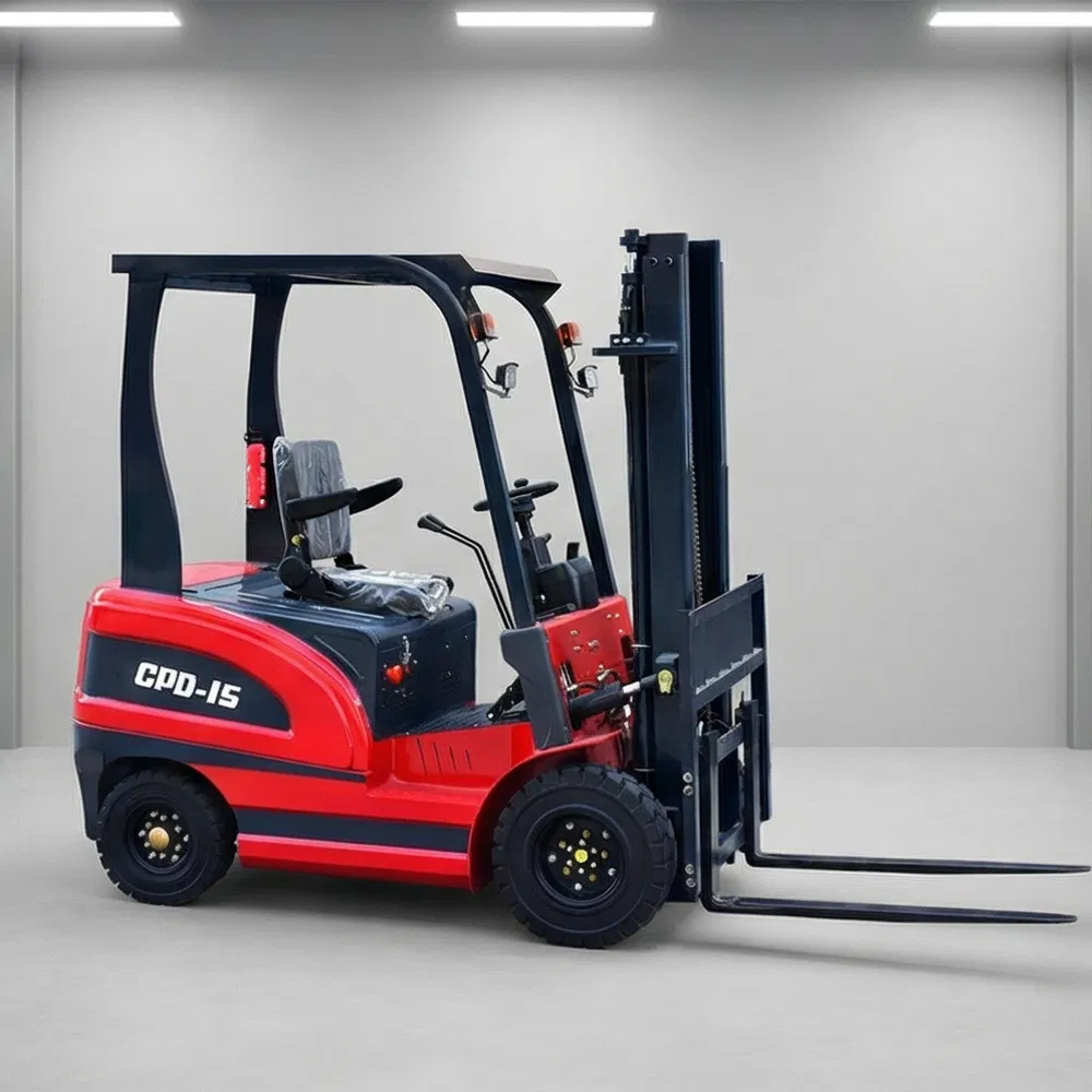 Electric Forklift Stacker with Driver's Cab Design
