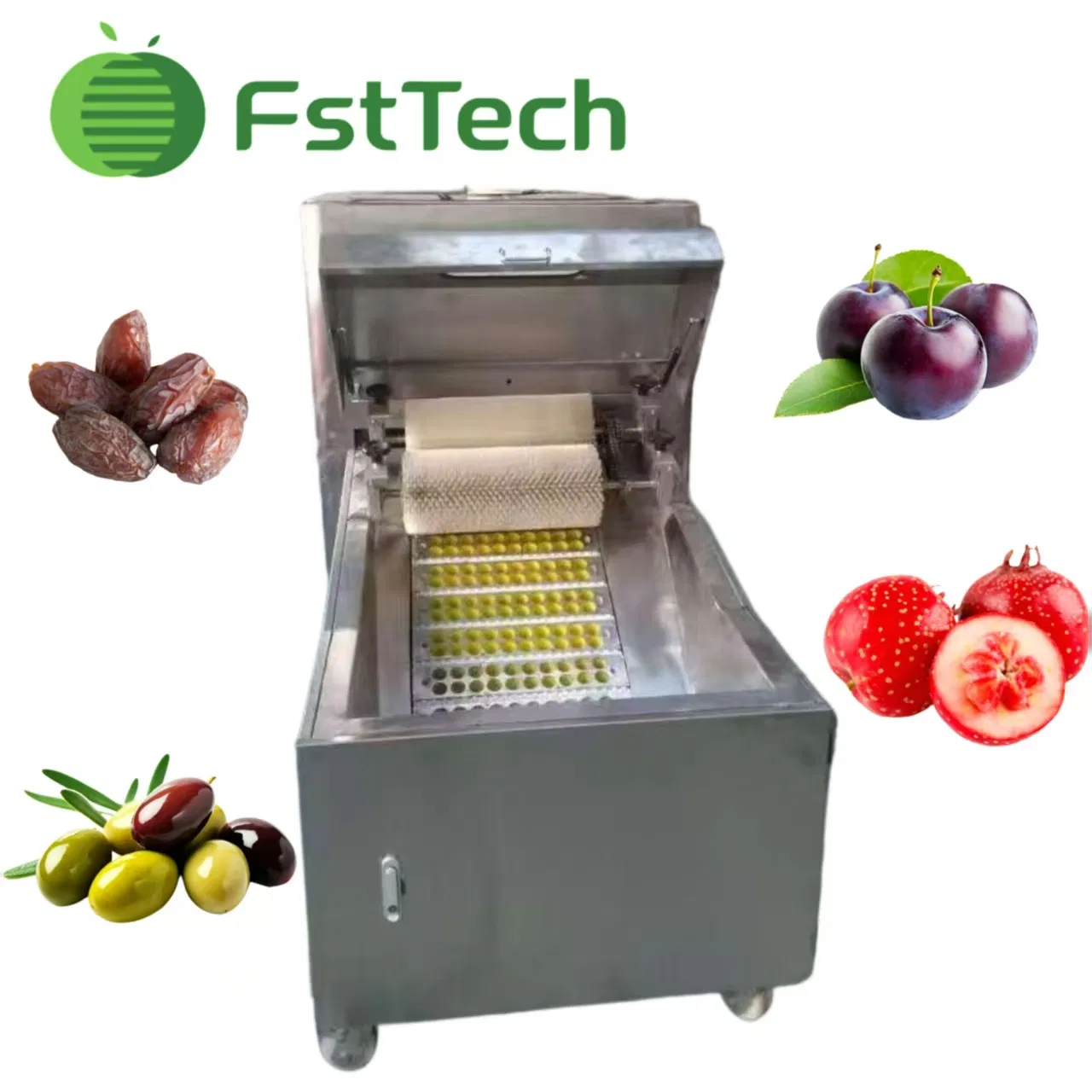 Macchina automatica per la denocciolatura delle date con controllo PLC per linea di confezionamento