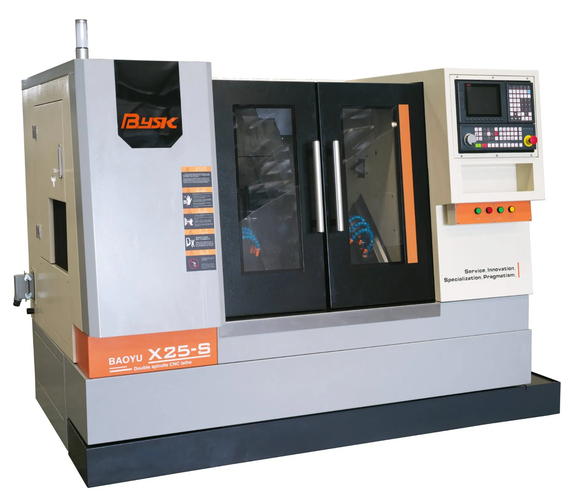 High Precision Dual Spindle Metal Slant Bed Gang Tooling CNC Lathe Machine