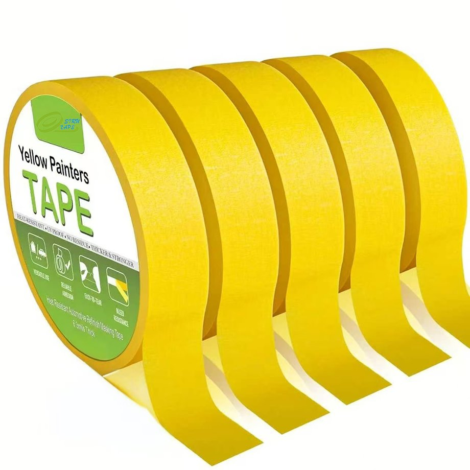 Yellow Automotive Masking Tape High Temperature & UV No Residue for Car Painting