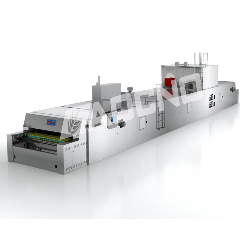 Industrial Automatic Stainless Steel Indirect Heating Gas Tunnel Oven Machine for Toast Hamburger Hot Dog Sliced Bread