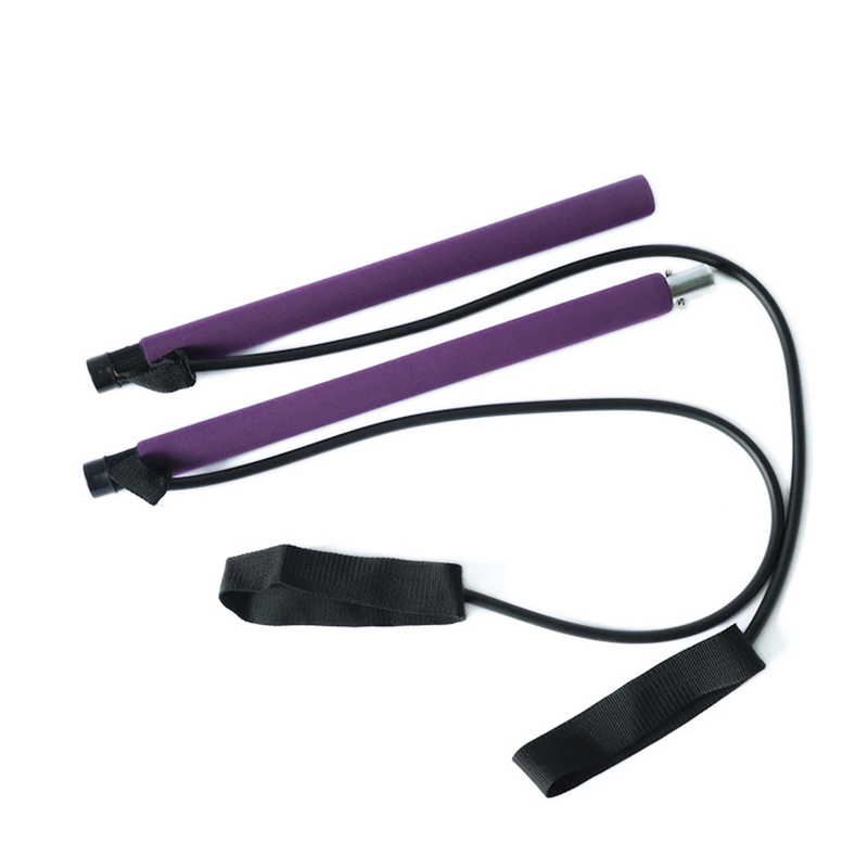 Portable Yoga Pilates Bar with Foot Loops for Total Body Workout Wyz12863