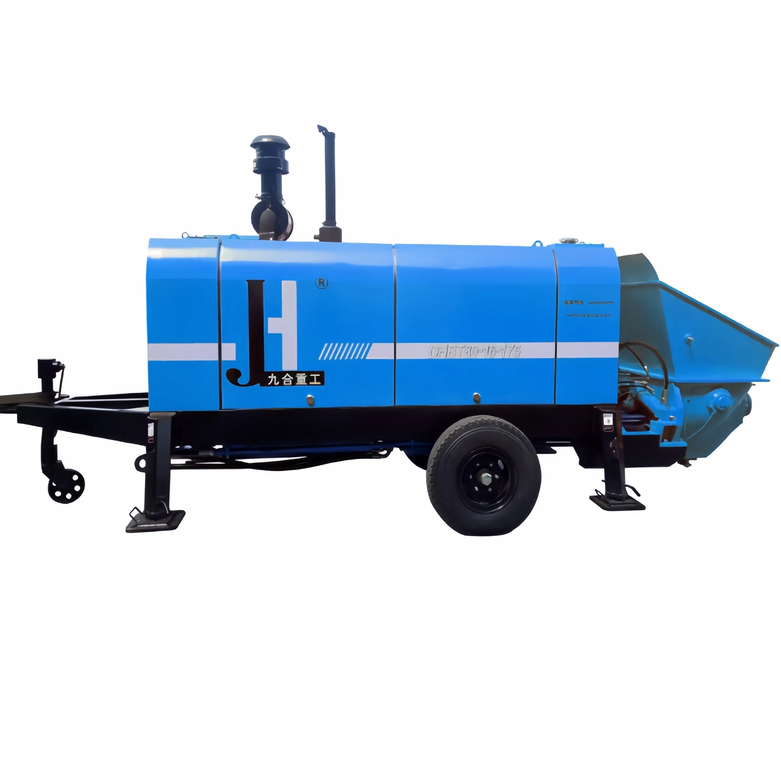Jiuhe 40 50 60 80 100 Mobile Diesel Concrete Trailer Pump