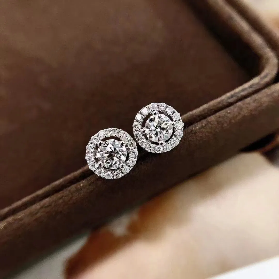 Laboratory-Grown Diamond Round Diamond Earrings with Customizable Settings
