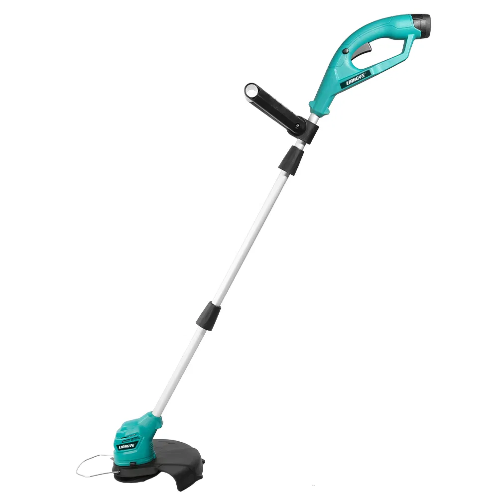 Liangye Trimmer per erba elettrico senza fili, portatile, compatto, leggero, da 12 V, 10 pollici, con testina decespugliatore