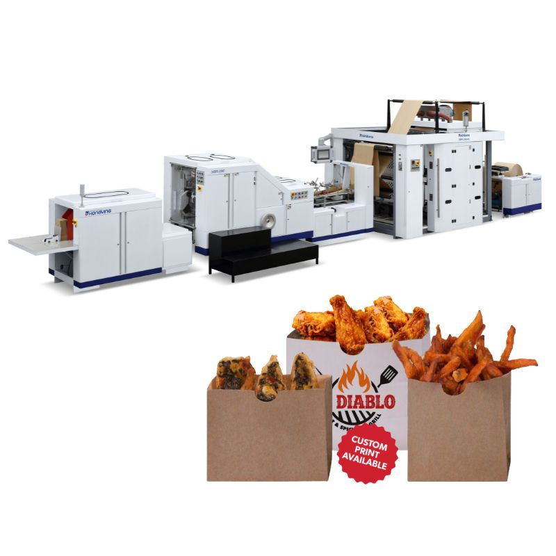 Snak Sack Bags Machine Package a Variety of Foods Such as Hamburgers, Sliders, Fries, Chicken Wings, Baked Goods