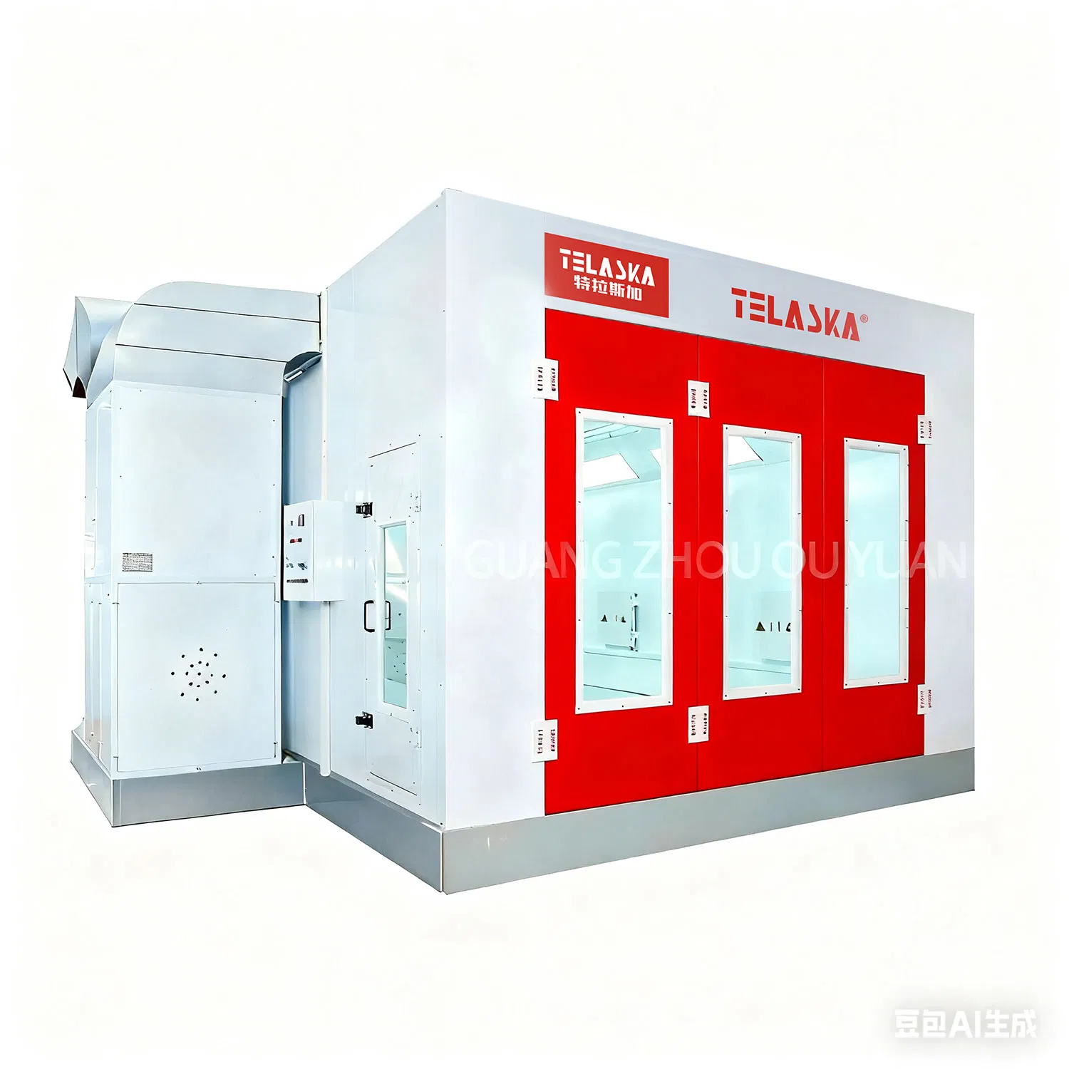 Cabina di verniciatura e cottura a spruzzo con riscaldamento elettrico e porte rosse, modello standard TLSJ-8001