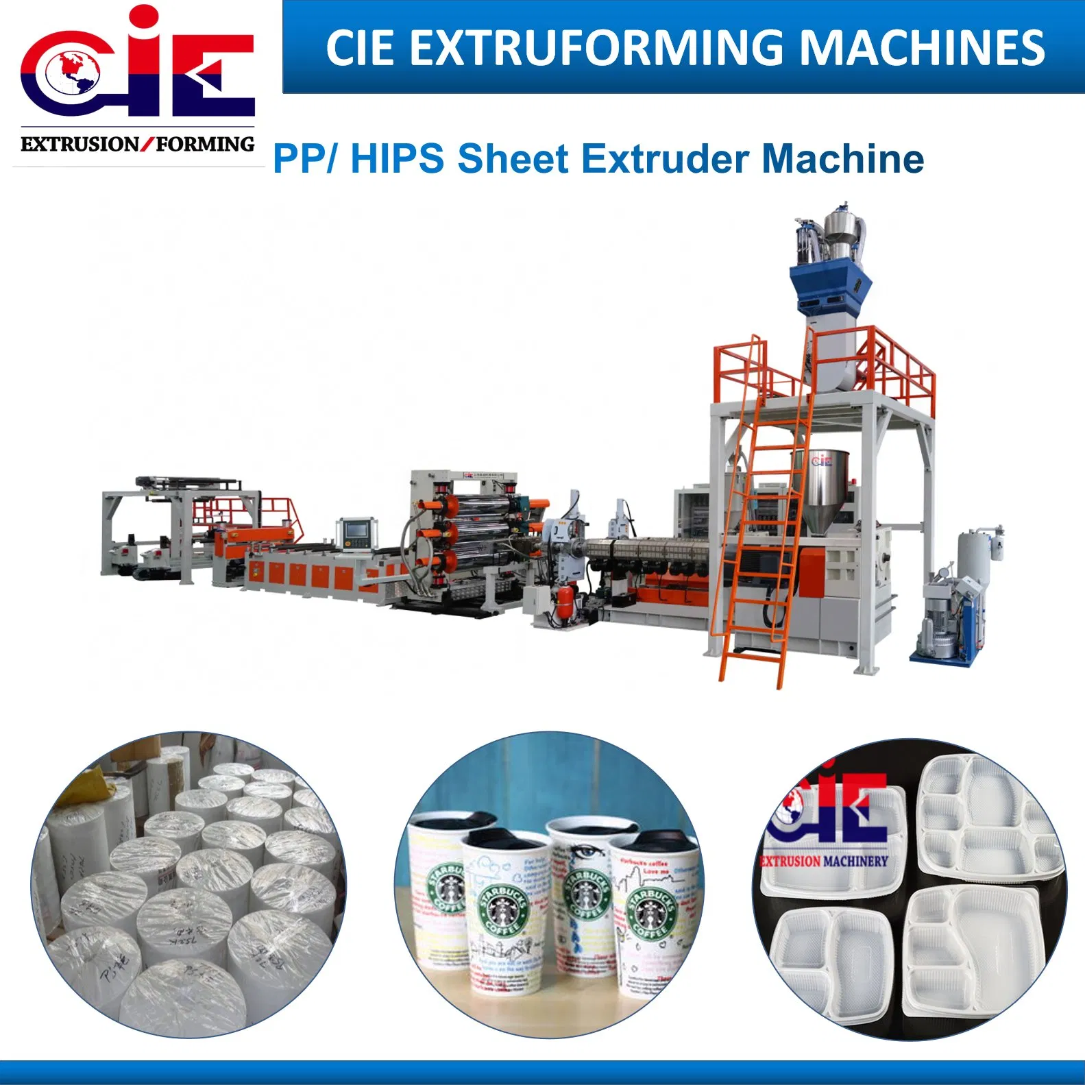 PP HIPS Stationery Takeaway Deli Food Sheet Extruder Machine