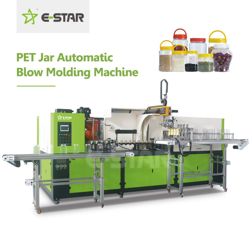 Wide Neck Pet Jars 4 Cavities Fully Automatic Plastic Bottle Cans Pet Stretch Blow Moulding Machine