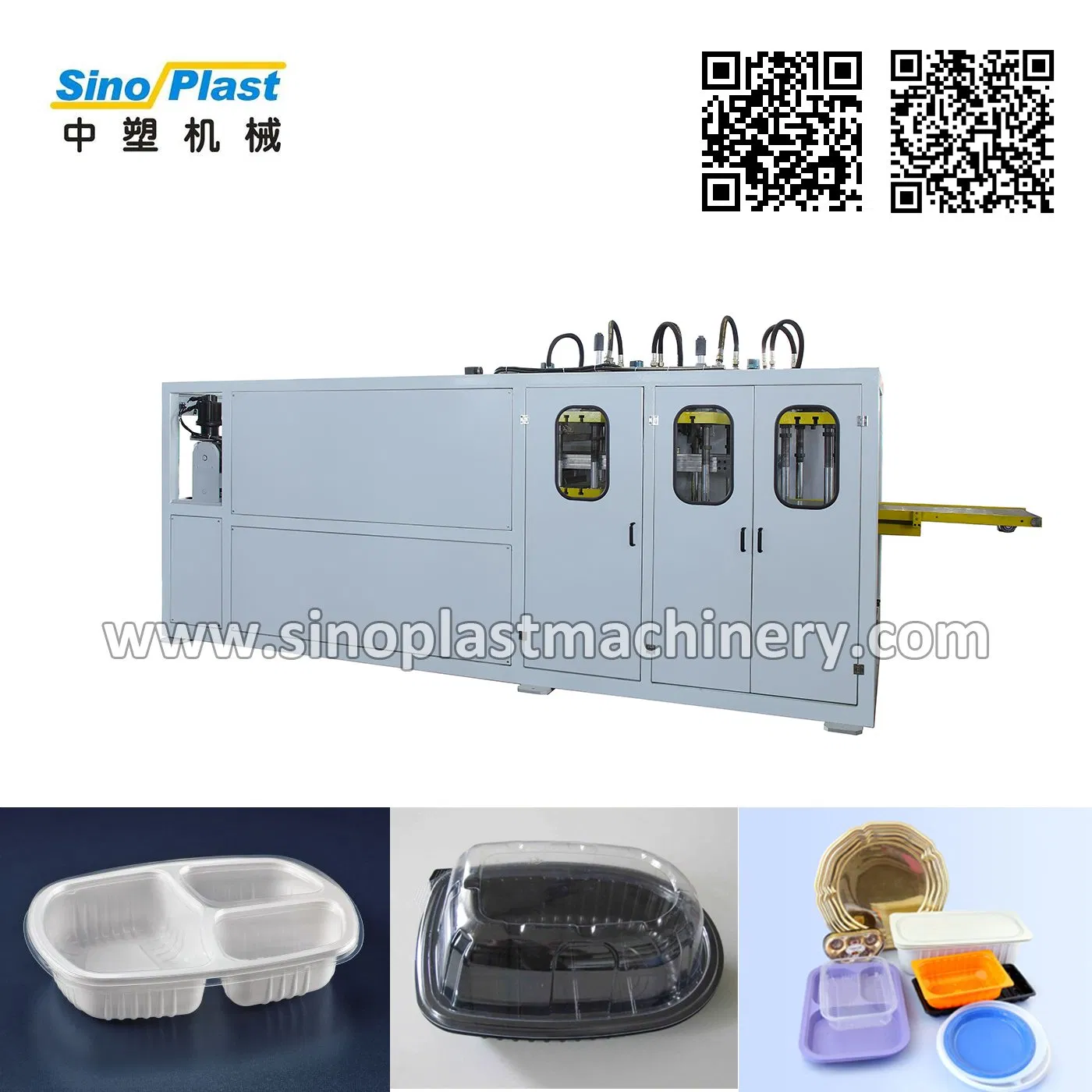 PP Lid Tray Plate Fast Food Container Box Clamshell Package Thermoforming Making Forming Machine