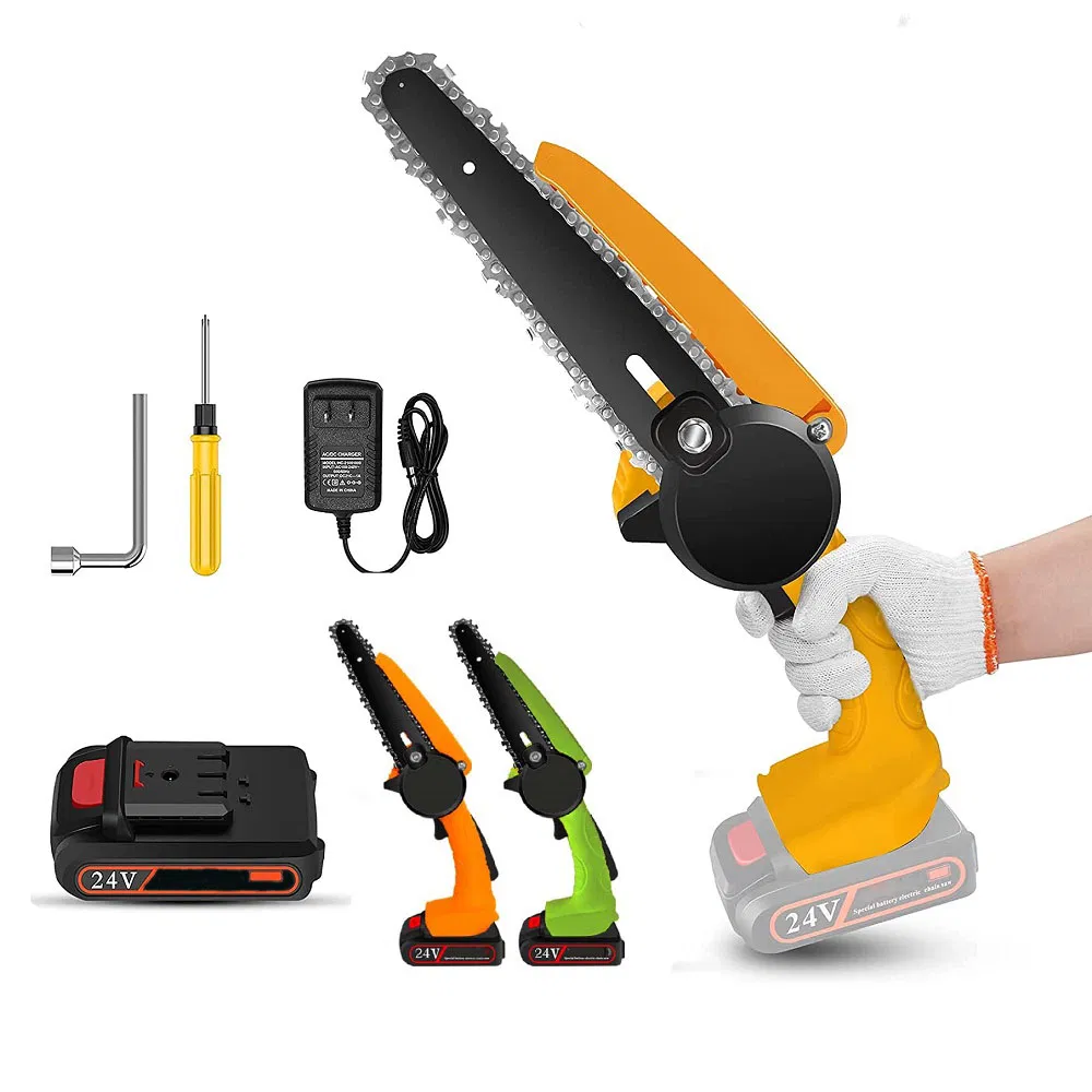 6 Inch Professional Handheld Portable Cordless Rechargeable Electric Chain Saw