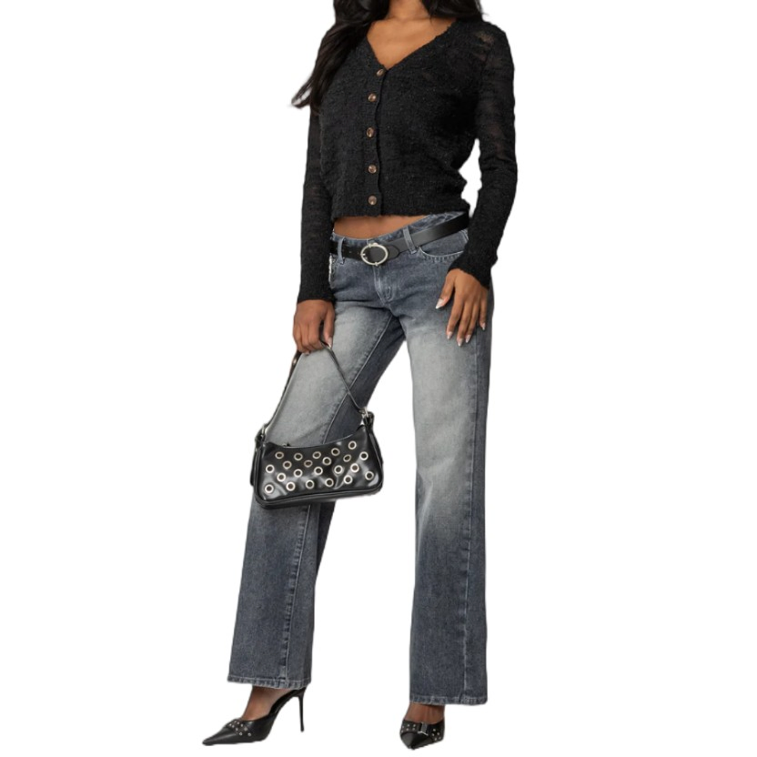 Customized European-Style Dark Blue Slim Fit Jeans