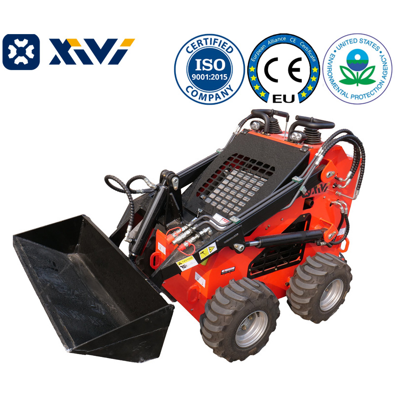 XVF380 Двухцилиндровый мини-погрузчик с бортовым поворотом, компактный экскаватор-погрузчик с сертификатами EPA/CE