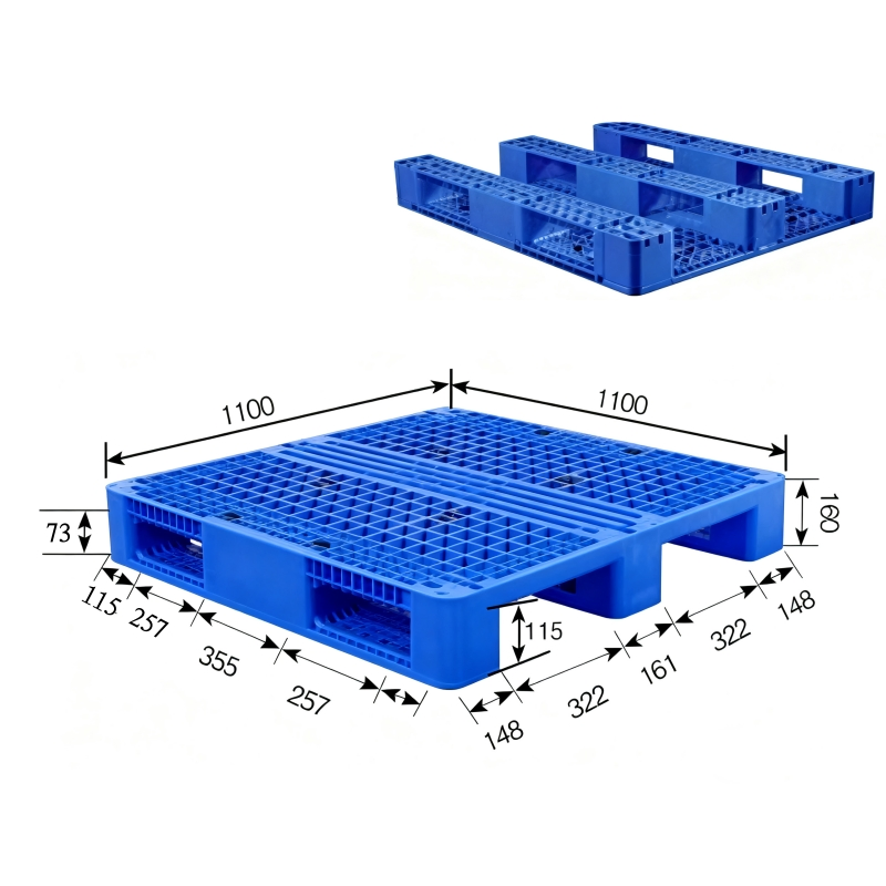 Heavy-Duty Anti-Slip HDPE Rackable Reinforced Plastic Pallet for Auto Parts