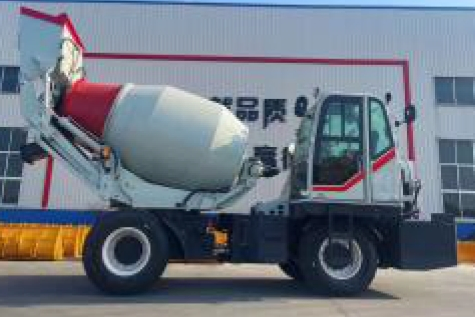 Flipping Down Bucket Construction Cement Mixing Truck