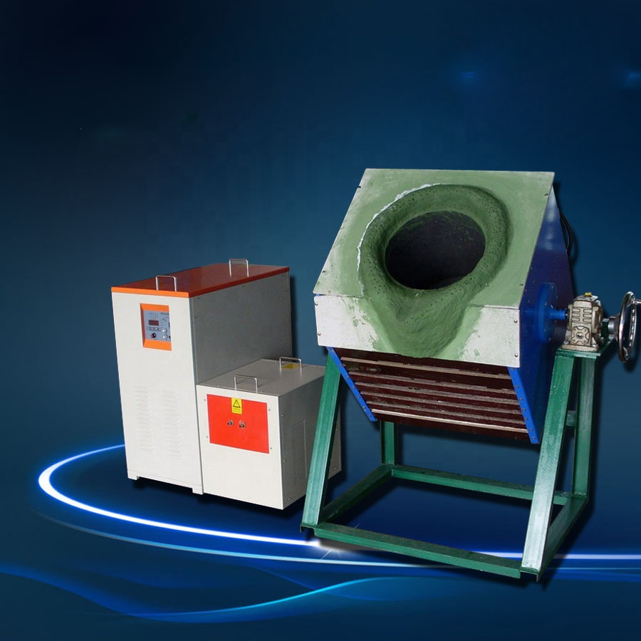 Forno fusorio a induzione elettrica da 50 kg e 50 kW per la fusione di ghisa/rame/alluminio/acciaio/oro