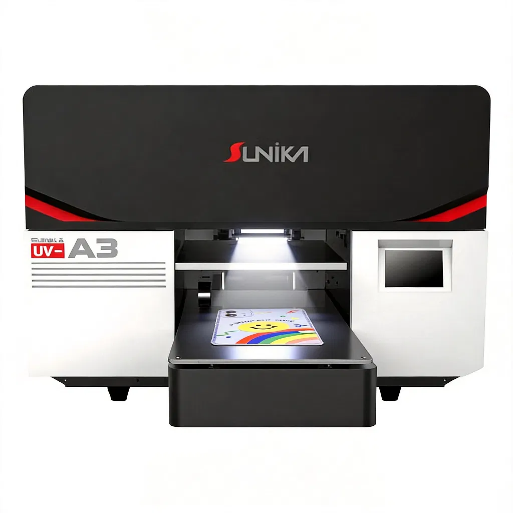 Sunika A3 A4 A5 UV-Flachbett-Tintenstrahl-DTF-Drucker, T-Shirt-, Karten-, Rolle-zu-Rolle- und Flachbettdruckmaschine