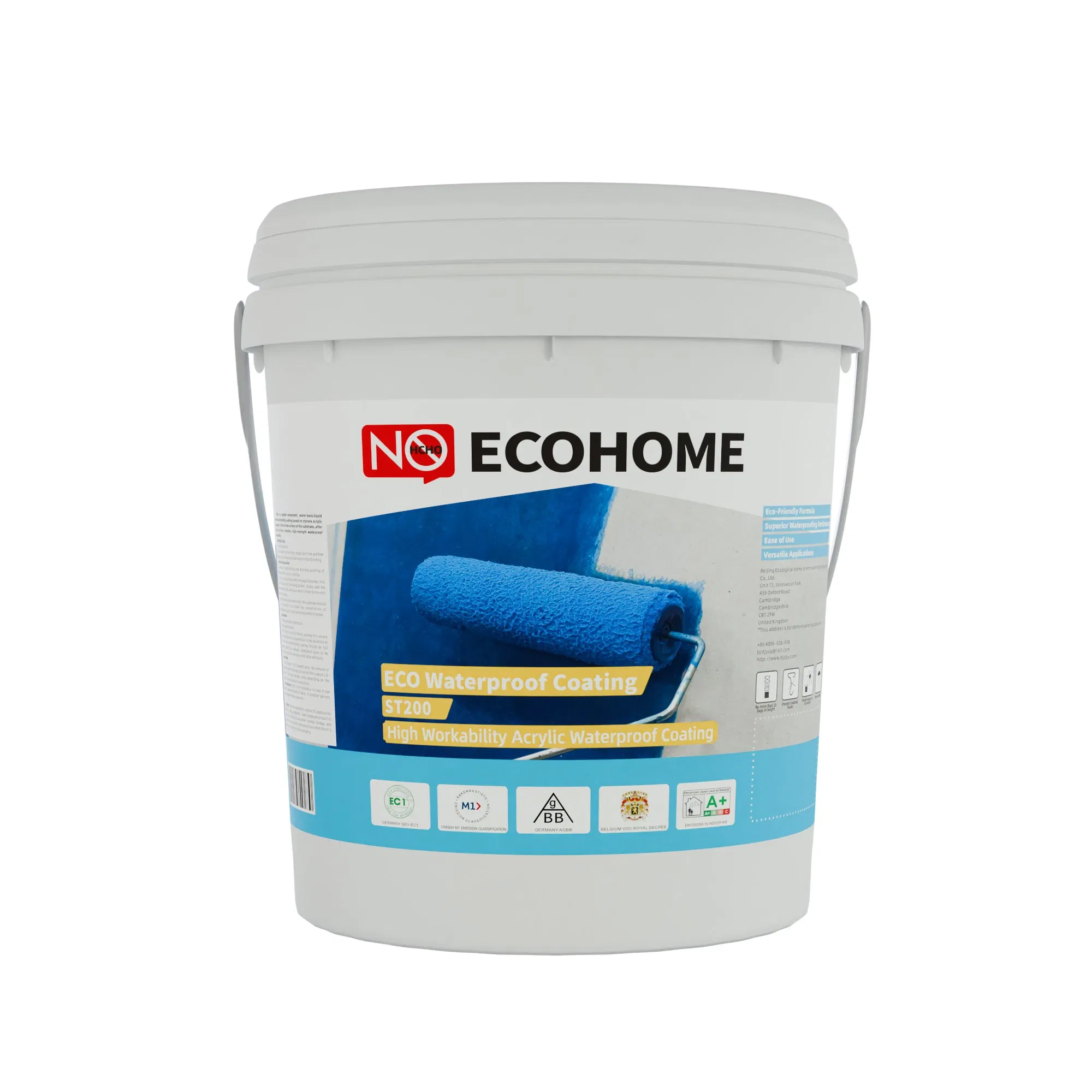 ST200 High Workability Acrylic Waterproof Coating with Flexible and Rigid Waterproofing, Impermeable Moisture Resistance, Efficient Fast-Drying