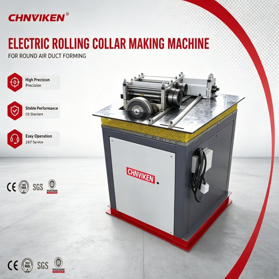 Premium Quality Heavy Duty HVAC Duct Collar Maker, Industrial Round Duct Connection Making Machine
