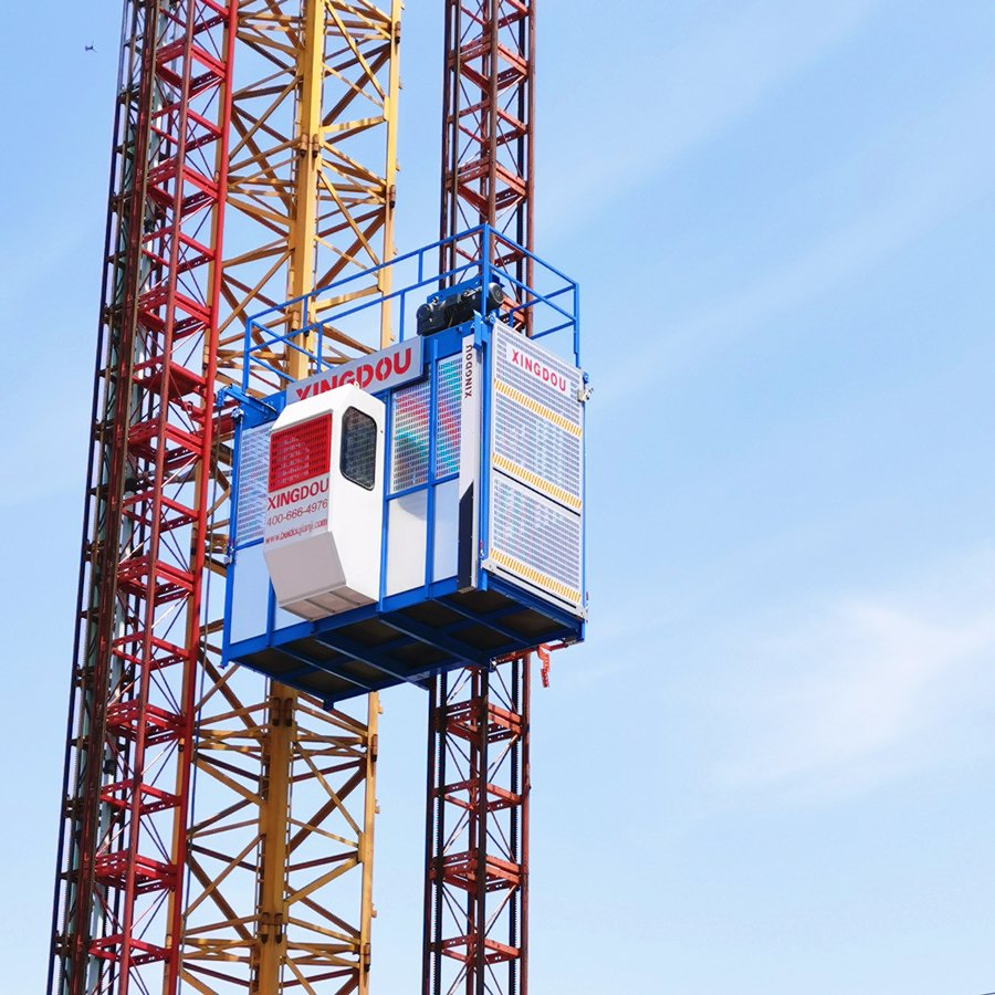Elevatore da cantiere con cremagliera e pignone per esterni con marchio CE