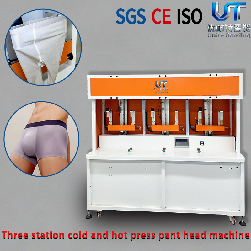 Three-Station Hot and Cold Pressing Machine for Seamless Men's Trouser Waistbands, Cylindrical Pressing and Shaping Equipment for Seamless Garment Manufacturing