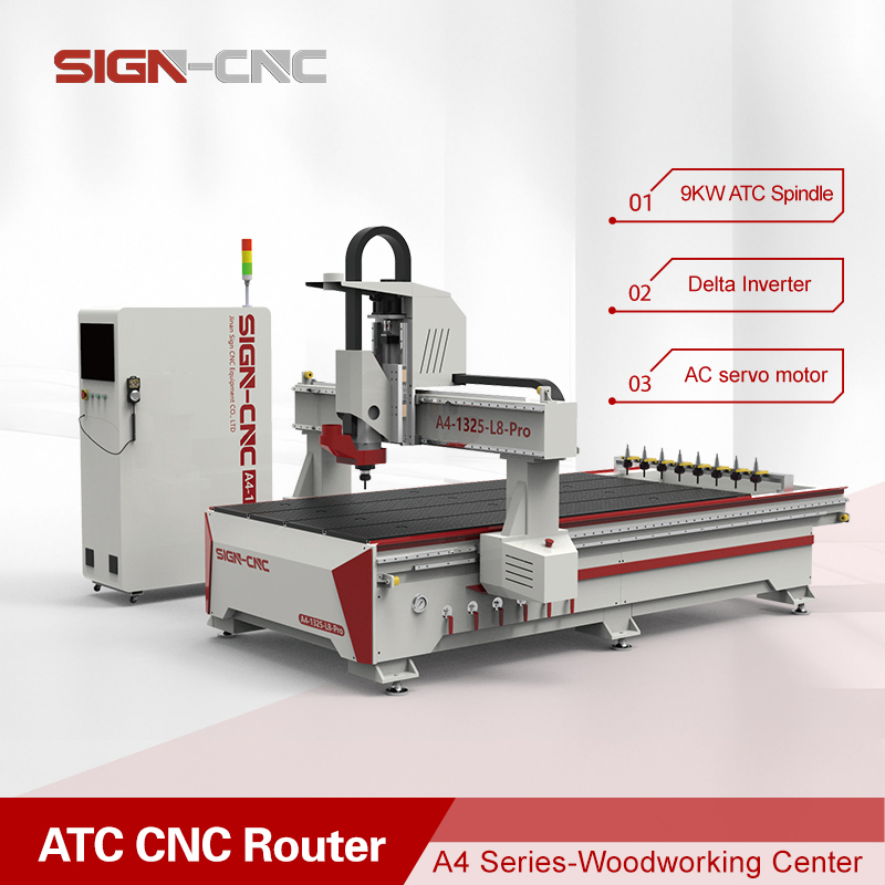 Fraiseuse CNC à bois 3 axes multifonctionnelle avec changement d'outil automatique pour la découpe et la gravure 3D pour le travail du bois