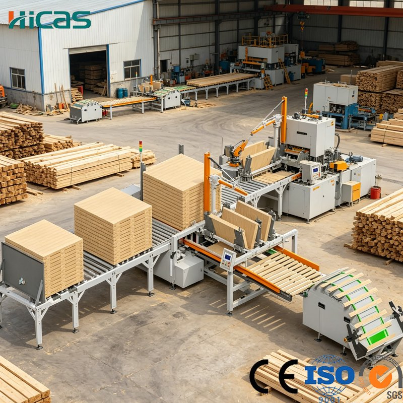 Automatic Wood Stacking Machine CNC Machine 0.6-0.7MPa 12kw CE ISO for Wood Pallet Making