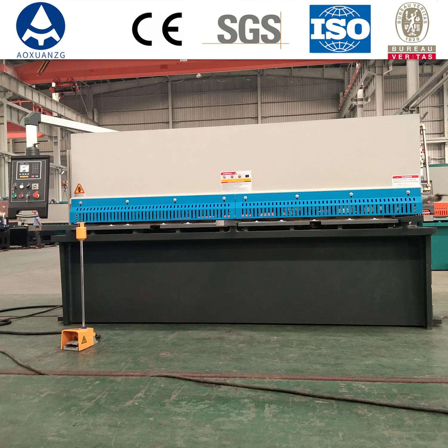 QC12K-8*3200 Hydraulic Shearing Machine with E21s CNC System for Metal Sheet Cutting