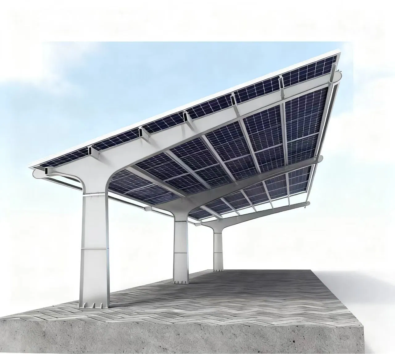 Flexible Safety Solar-Powered Photovoltaic Panel Carport