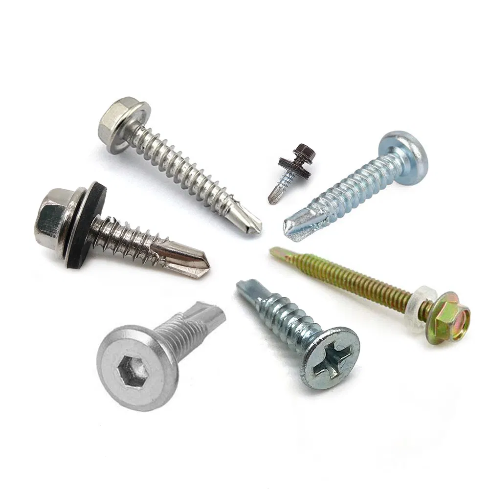 Galvanised Metal Hexagon Head Set Wood Screw Carbon Steel Stainless Steel Hex Self Drilling Screw with EPDM Washers Roofing Screw