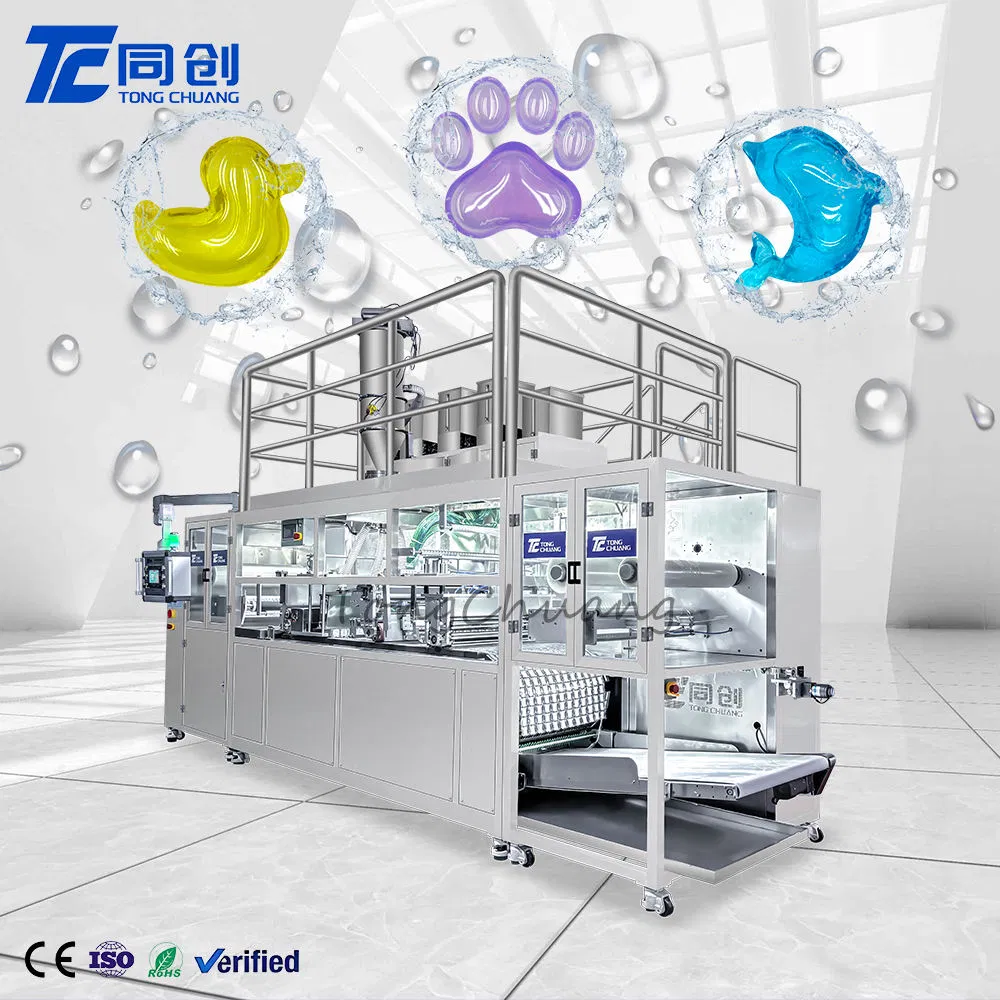 High-Speed Automatic PVA Water Soluble Film Detergent and Dishwashing Pods Packing Machine