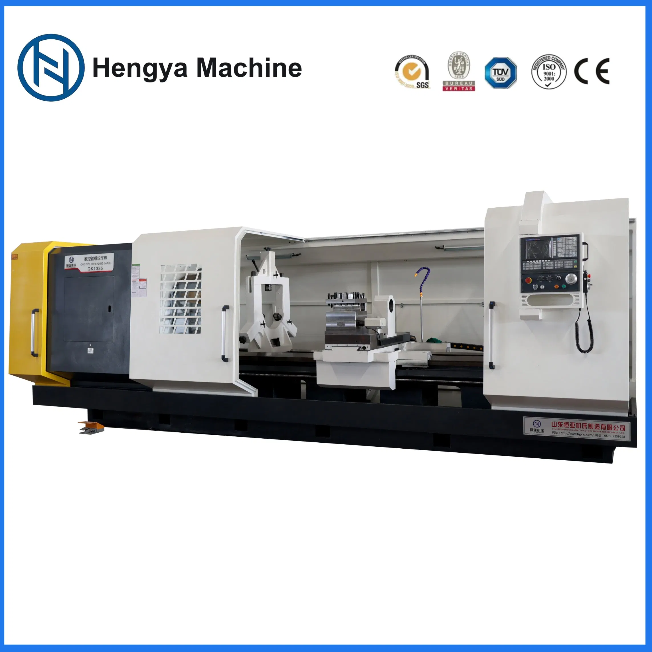 Heavy Duty CNC Pipe Threading Lathe with Dual Chucks