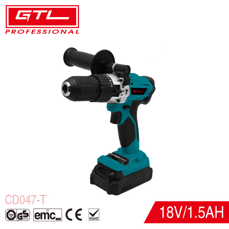 Schnellstopp-Zweigang-Lithium-Akku-Schlagbohrschrauber mit CE GS (CD047-T)