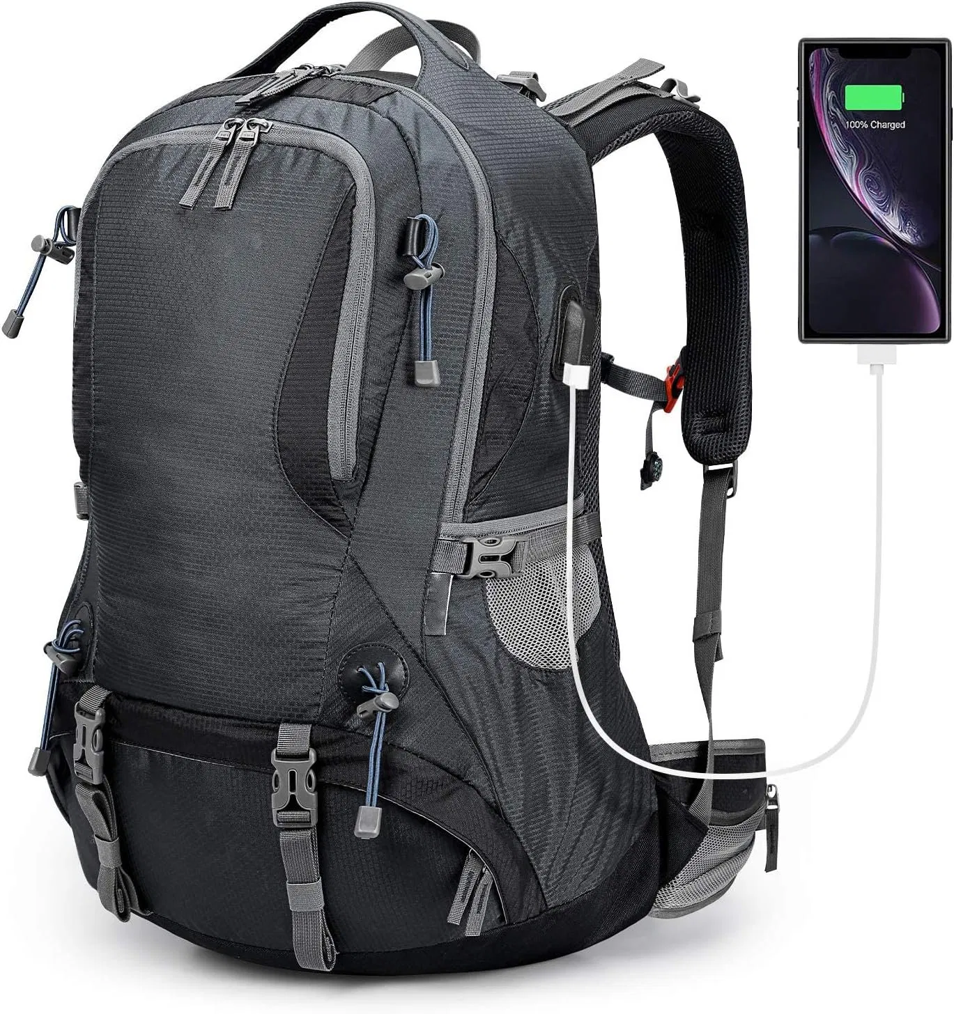Waterproof Hiking Daypack Camping Climbing Backpack with Rain Cover for Men Women