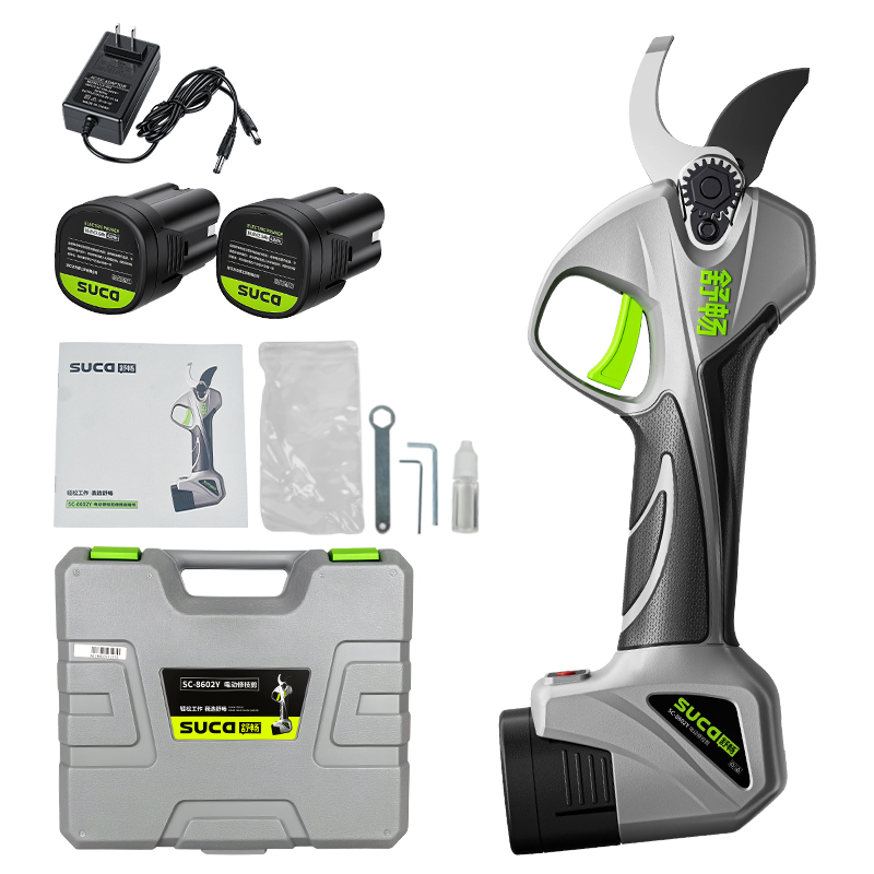 Suca SC-8602Y Professional Electric Garden Shears 30mm Battery Powered Pruners Handheld Brushless Tree Clippers