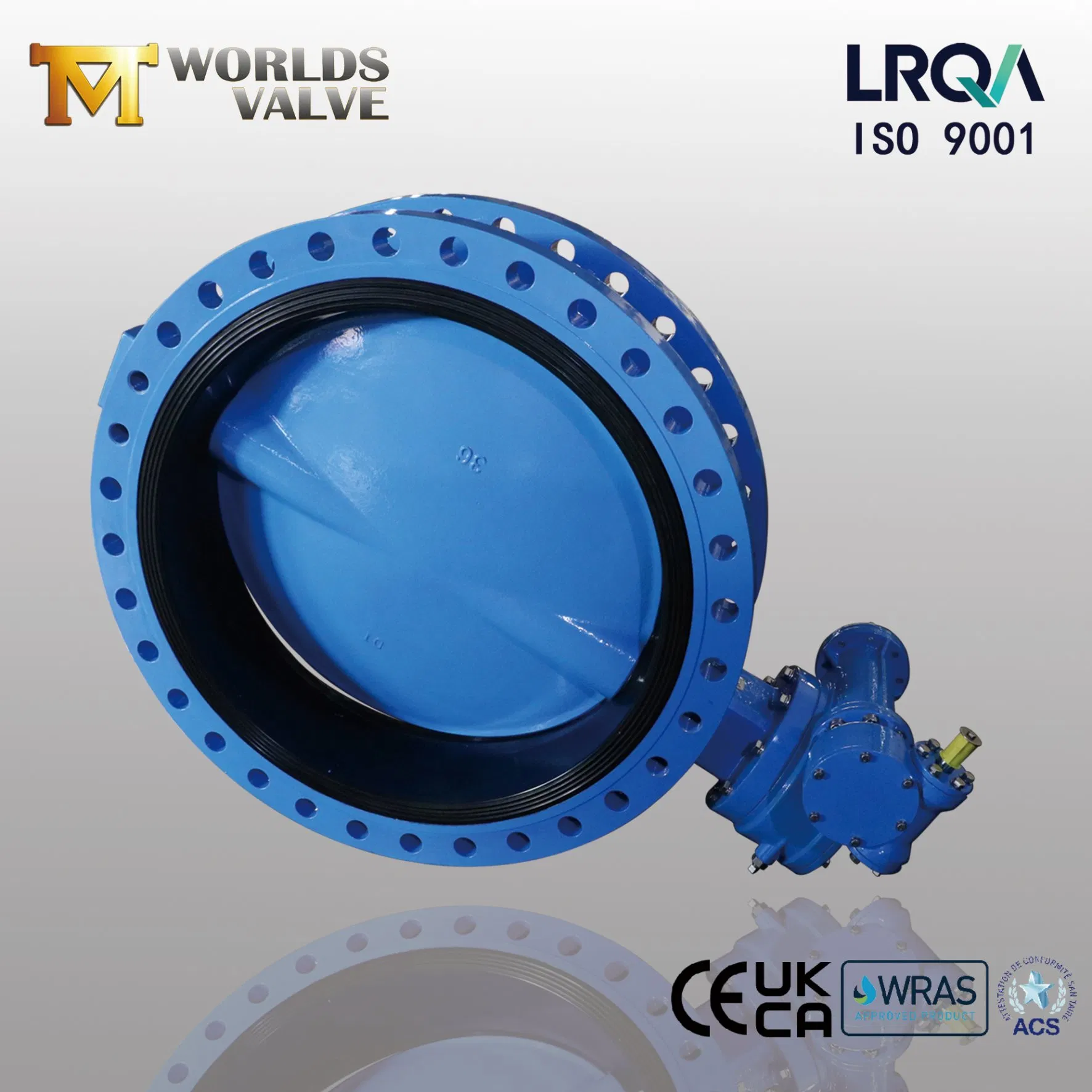 Valvola a farfalla a doppia flangia DN1800 con corpo e disco in Fbe epossidico termoindurente