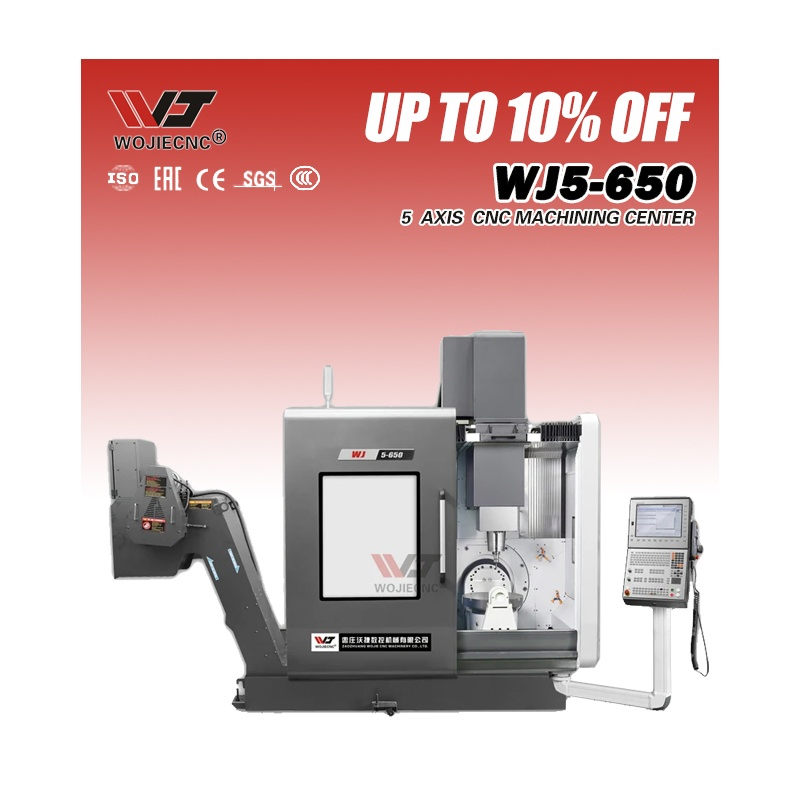 Wj5-650 5-Achsen-Hochgeschwindigkeits-CNC-Fräsmaschine, 5-Achsen vertikales CNC-Bearbeitungszentrum mit Siemens-Steuerungssystem für Metall