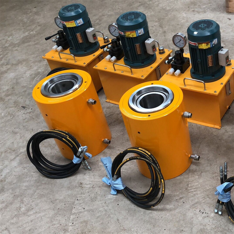 500 Ton Hollow Double Acting Hydraulic Cylinder Stressing Jack for Post Tension