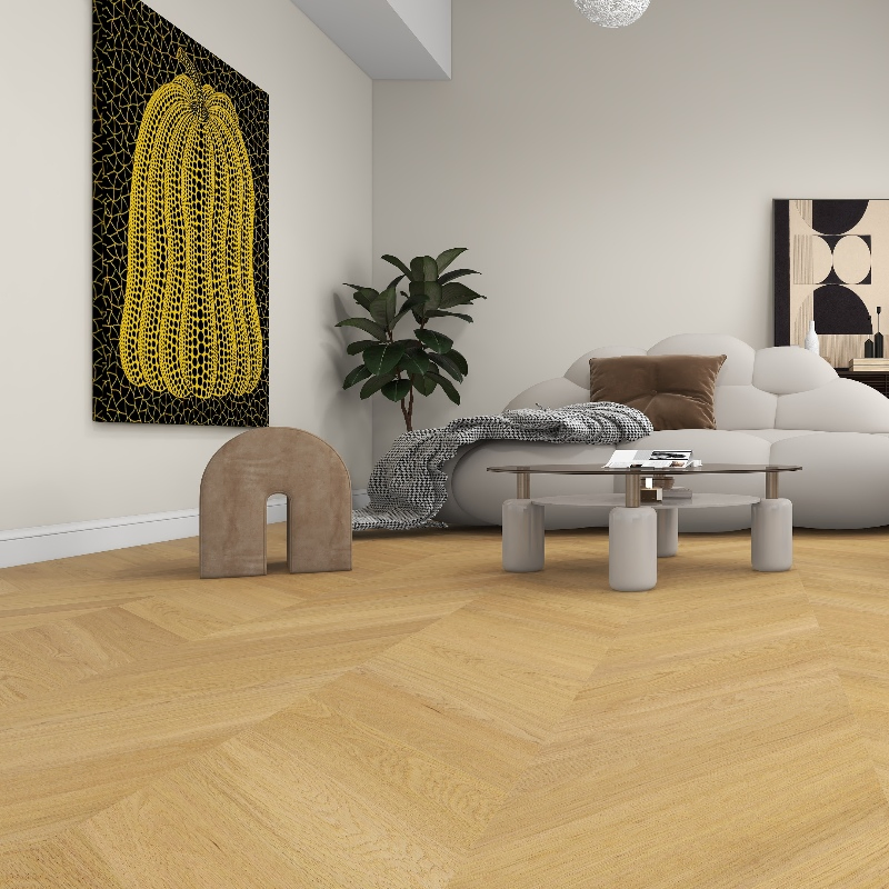 15mm White Oak Chevron Multi Layer Engineered Wood Flooring CE Approved