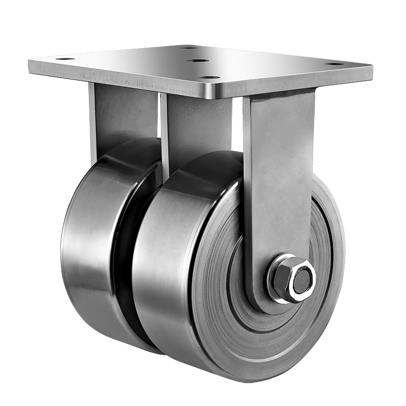 6 Inch Fixed Forged Steel Twin Casters Wheel 6.7 Ton Industrial Caster