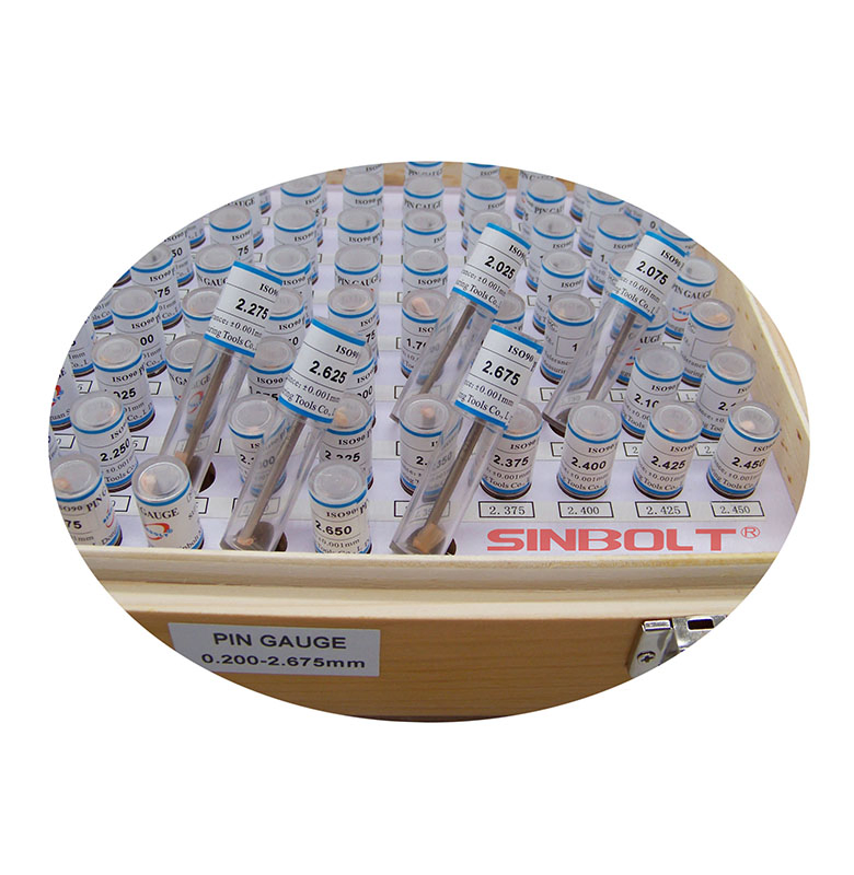 Stiftlehren-Set, Stecklehre 0,2-2,675 mm, Stufe 0,025 mm, 100 Stück