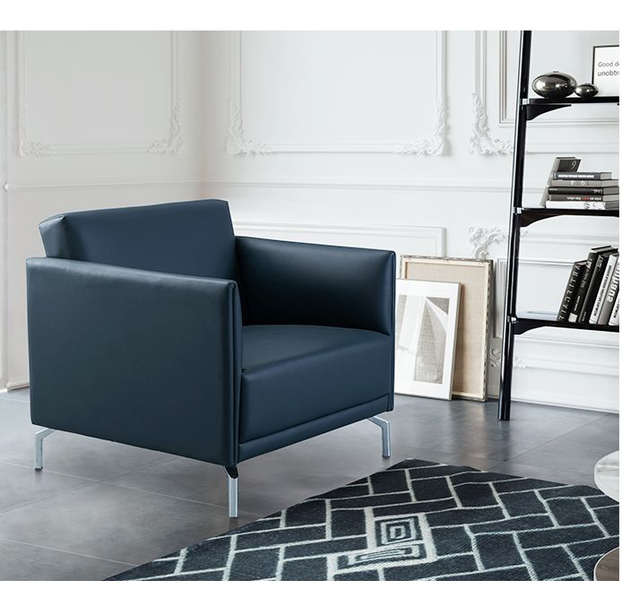 Luxurious PU Leather Office Sofa for Stylish Single Seating