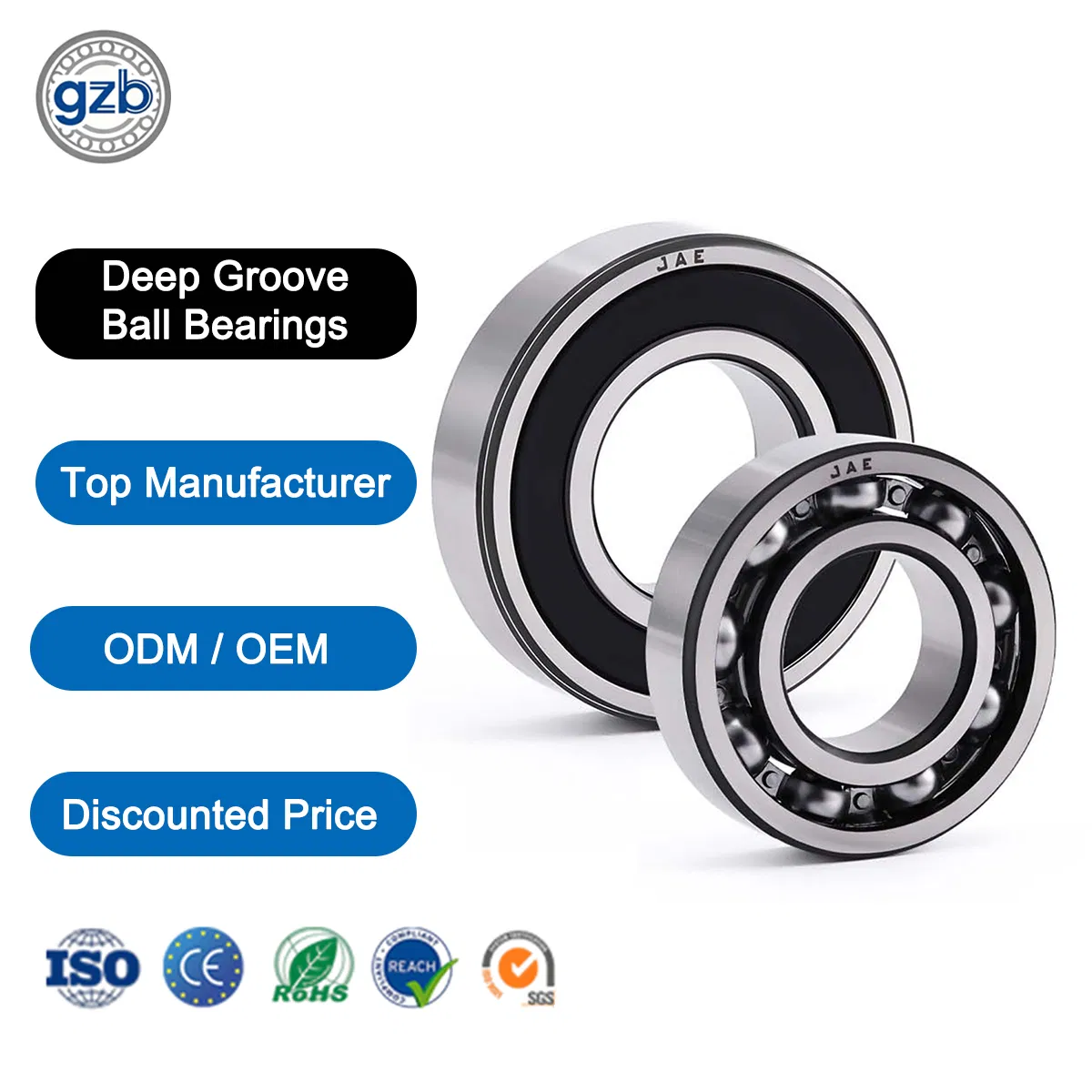 6200 Zz Sealed Deep Groove Bearing 10X30X9mm for Industrial Motors, Gearboxes and Power Transmission