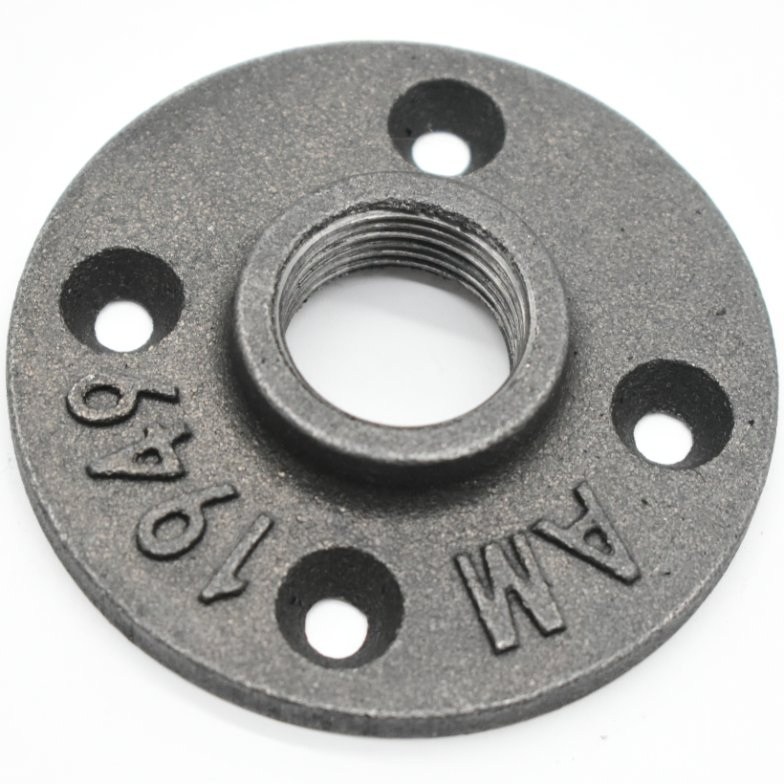 Precision Mating Loose Pipe Fitting and Floor Flange Black Malleable Cast Iron Threaded Floor Flange