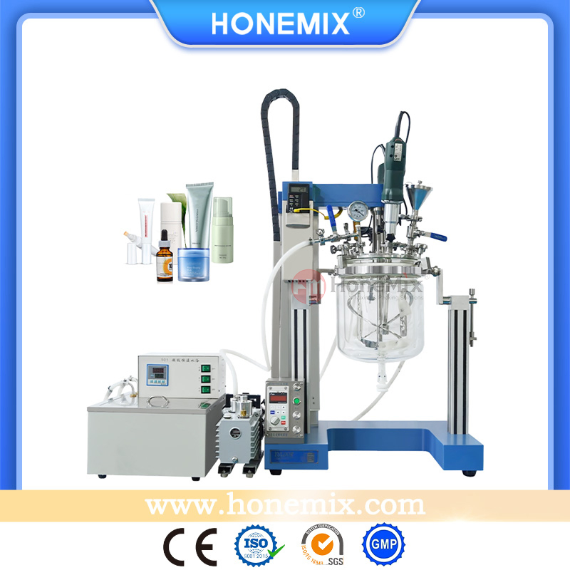 Macchina omogeneizzatrice emulsionante sottovuoto da laboratorio Honemix monofase da 2L/5L/10L da tavolo per shampoo, pasta, crema e lozione cosmetici