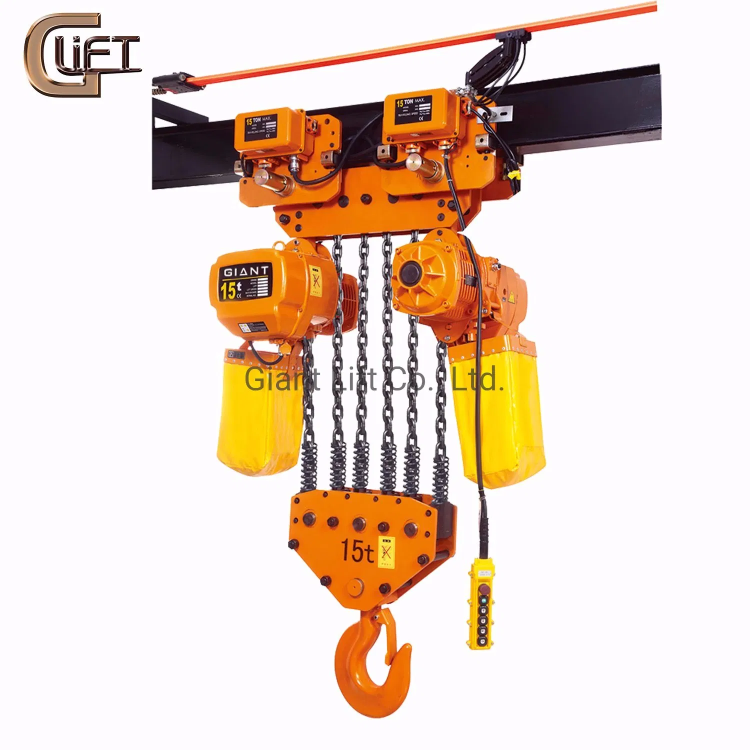 15 Tons Heavy Duty High Quality Electric Chain Hoist with Trolley Giant Lift Chain Block (HHBD-I-15T)